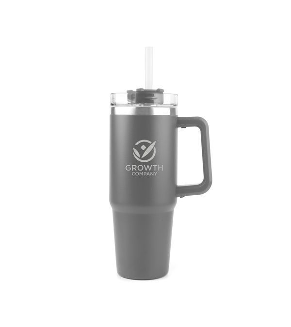 30 oz. Acropolis Vacuum Insulated Travel Mug with Straw - Laser Engraved