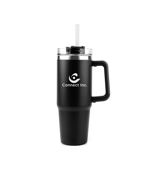 30 oz. Acropolis Vacuum Insulated Travel Mug with Straw - Screen Print
