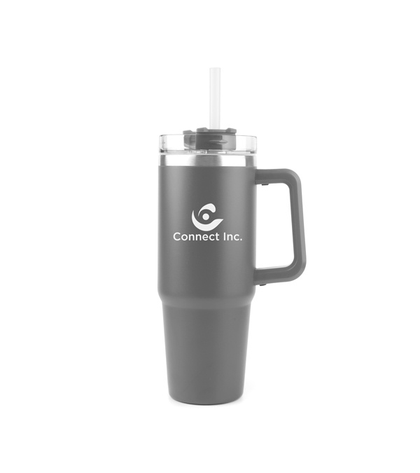 30 oz. Acropolis Vacuum Insulated Travel Mug with Straw - Screen Print