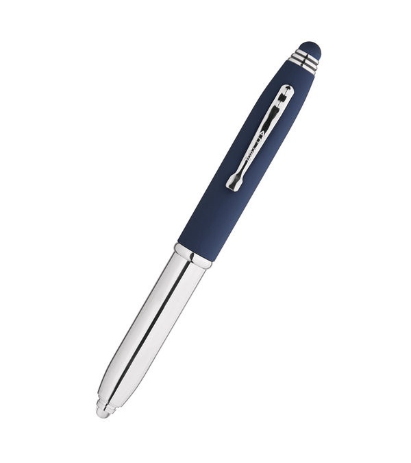 Crowne Triple Function Soft Touch Pen with Light & Stylus