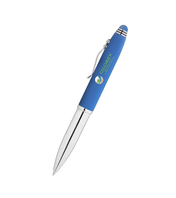 Crowne Triple Function Soft Touch Pen with Light & Stylus