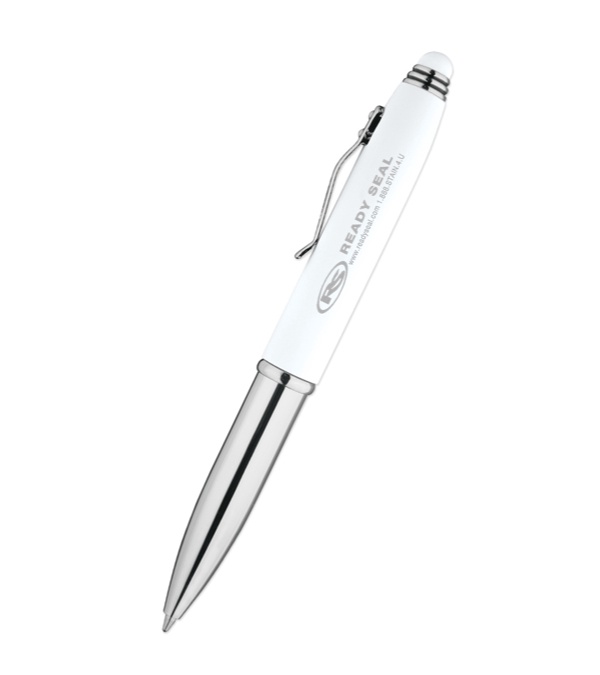Crowne Triple Function Soft Touch Pen with Light & Stylus