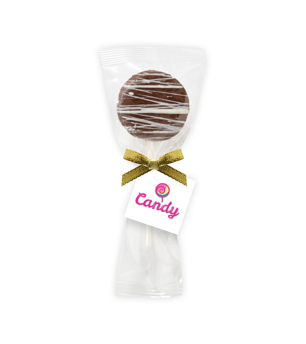 Chocolate Oreo Pop with White Drizzle