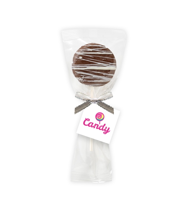 Chocolate Oreo Pop with White Drizzle