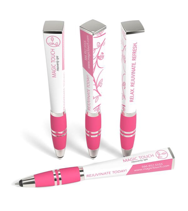 Square adpen with Stylus - Full Color Imprint