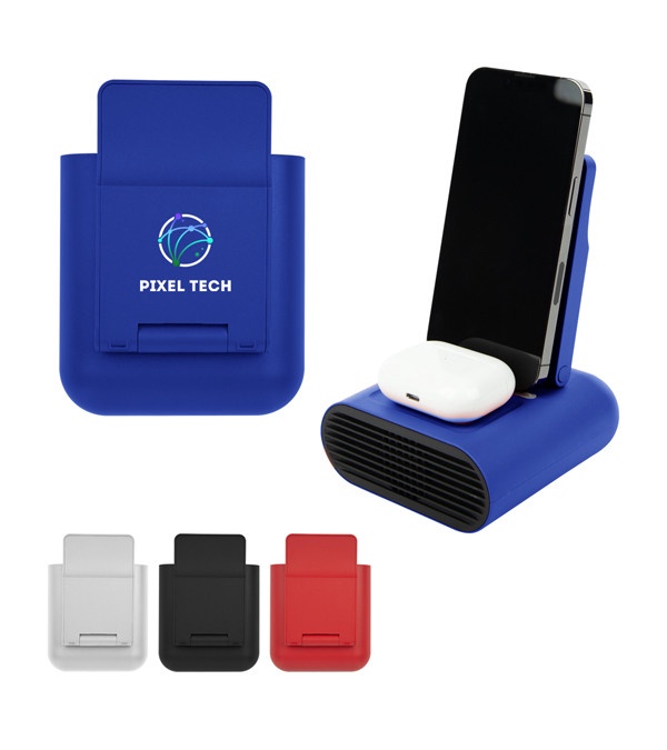 Duet Wireless Charger With Speaker & Phone Stand - Full Color Imprint