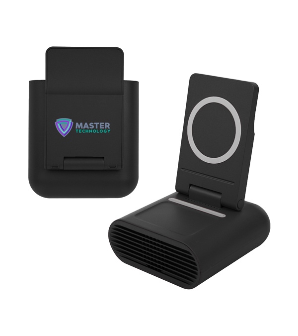 Duet Wireless Charger With Speaker & Phone Stand - Full Color Imprint