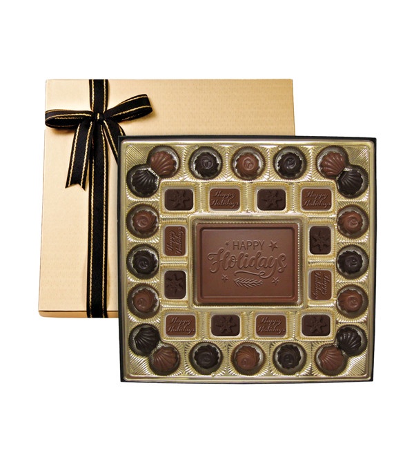 Gift Box with Custom Milk Chocolate Centerpiece (Flags)