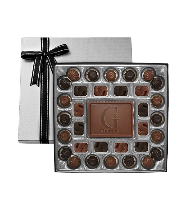 Gift Box with Custom Milk Chocolate Centerpiece (Finance)