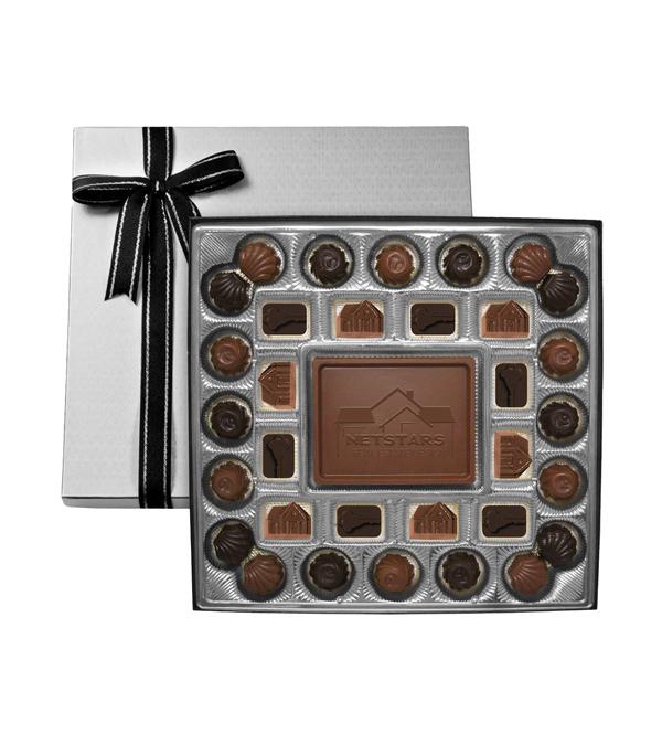 Gift Box with Custom Milk Chocolate Centerpiece (Real Estate)