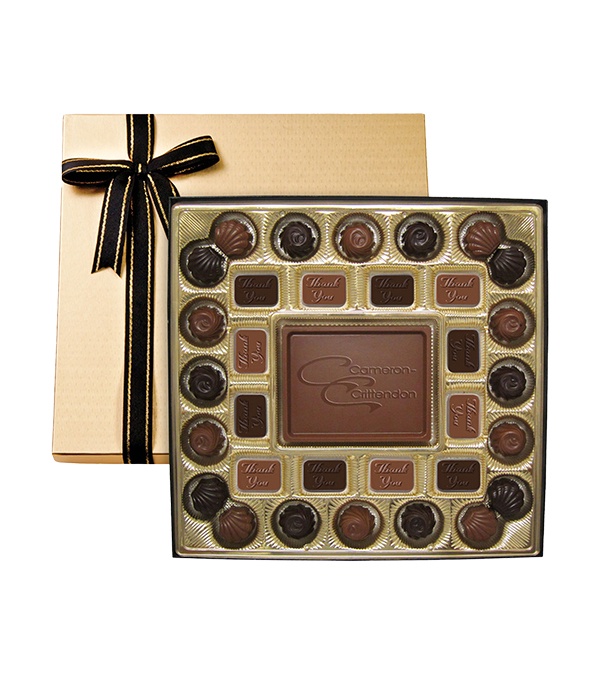 Gift Box with Custom Milk Chocolate Centerpiece (Thank You)