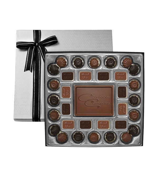 Gift Box with Custom Milk Chocolate Centerpiece (Thank You)
