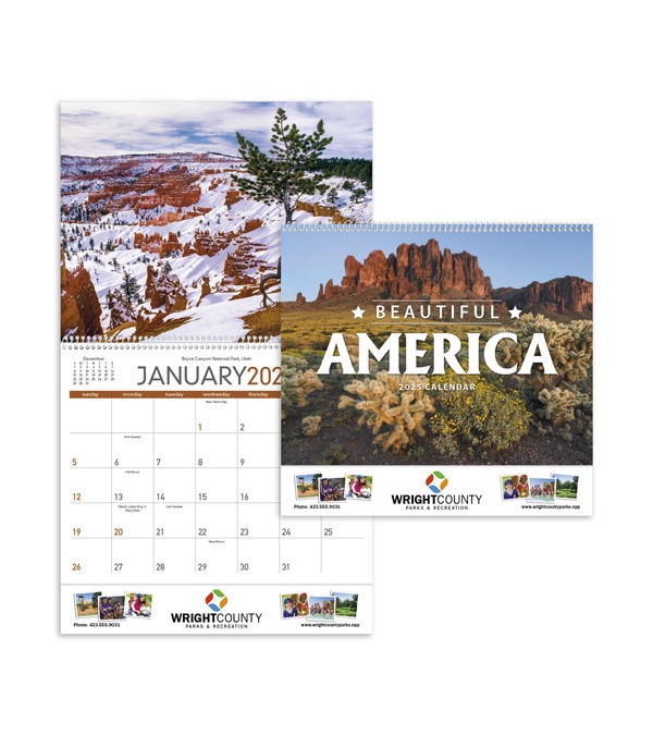 Beautiful America Wiro Wall Calendar