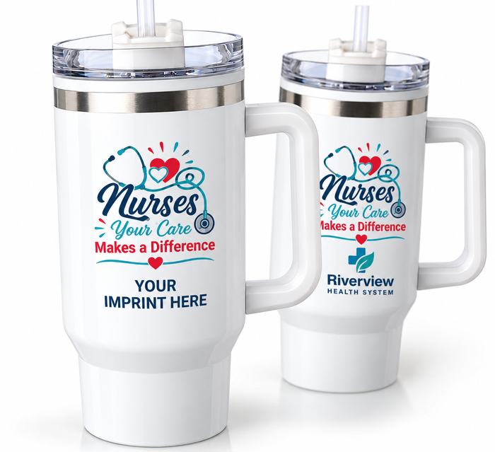 Nurses 40 oz. Stainless Steel Travel Mug with Personalization
