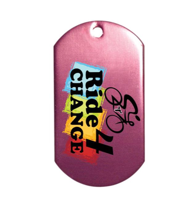 Metal Dog Tag with 23.5&quot; Chain - Full Color Imprint