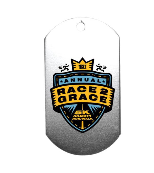 Metal Dog Tag with 23.5&quot; Chain - Full Color Imprint