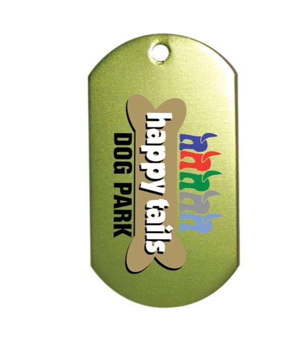 Metal Dog Tag with 23.5&quot; Chain - Full Color Imprint