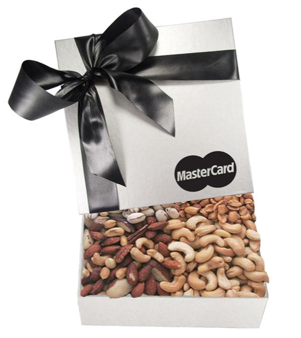 The Chairman Silver Gift Box - Cashews, Pistachios, Peanuts and Mixed Nuts