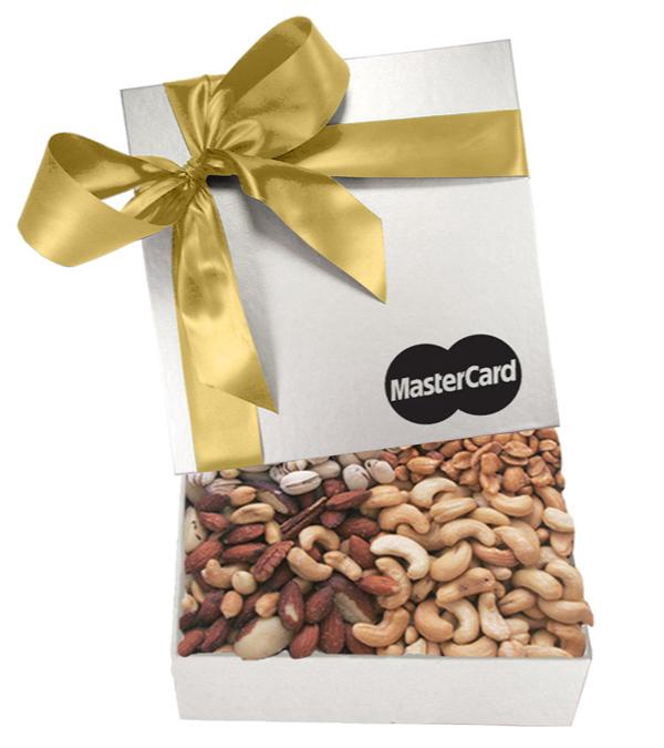 The Chairman Silver Gift Box - Cashews, Pistachios, Peanuts and Mixed Nuts