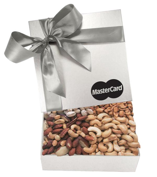 The Chairman Silver Gift Box - Cashews, Pistachios, Peanuts and Mixed Nuts