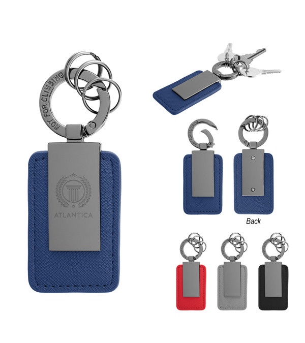 Leatherette Carabiner Clip Key Tag