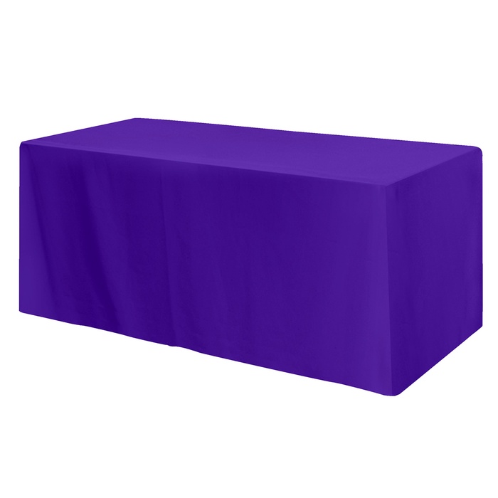 Fitted Poly/Cotton 4-sided Table Cover - Fits 6' Standard Table