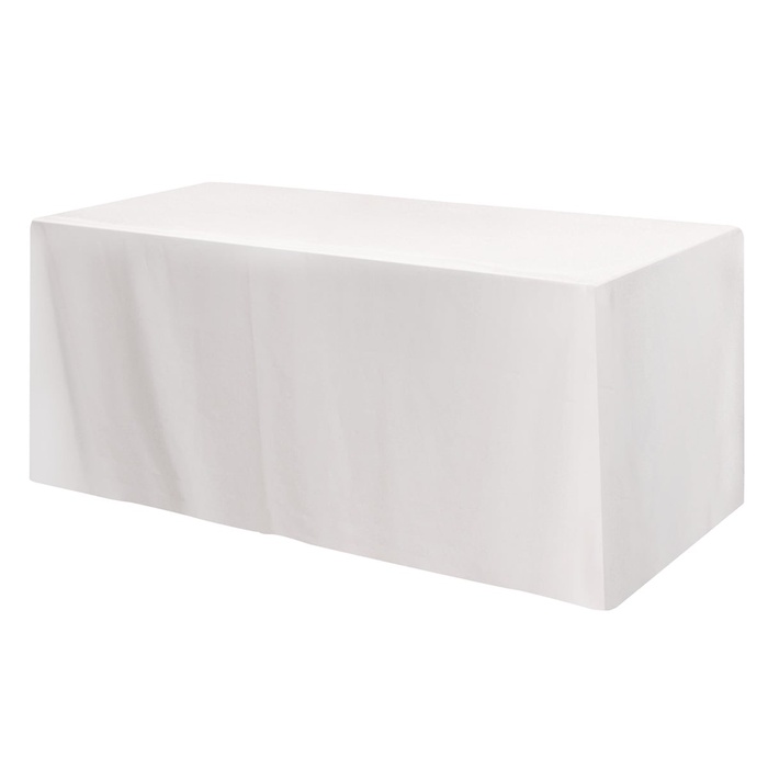 Fitted Poly/Cotton 4-sided Table Cover - Fits 6' Standard Table