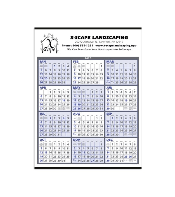 Span-A-Year Calendar (White and Blue)