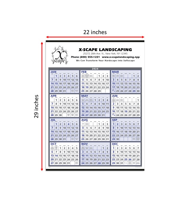 Span-A-Year Calendar (White and Blue)