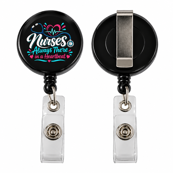 Nurses Heartbeat Retractable Badge Holder