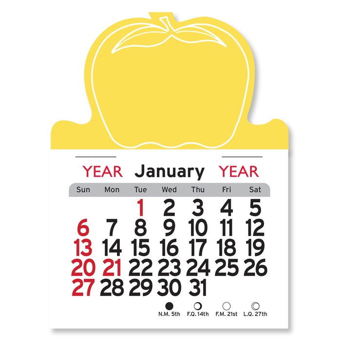 Adhesive Peel-N-Stick Apple Shape 2026 Calendars