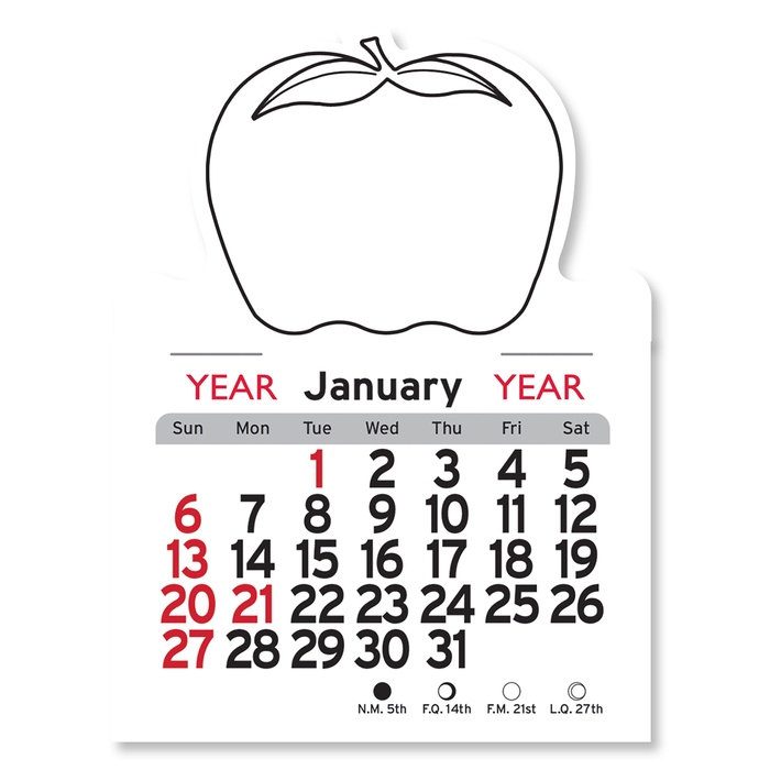 Adhesive Peel-N-Stick Apple Shape 2026 Calendars