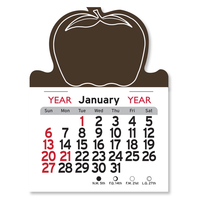 Adhesive Peel-N-Stick Apple Shape 2026 Calendars
