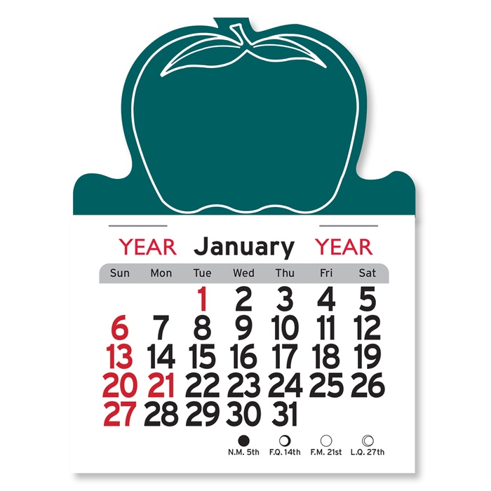 Adhesive Peel-N-Stick Apple Shape 2026 Calendars