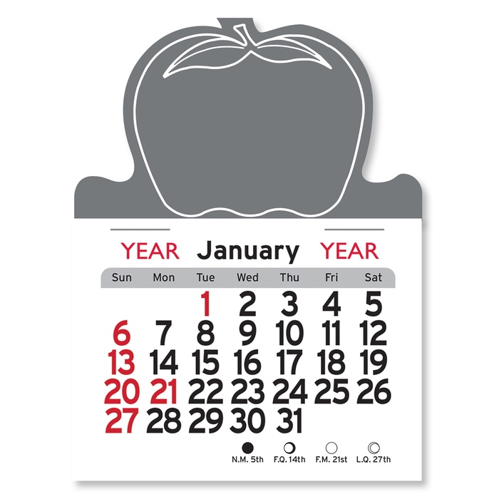 Adhesive Peel-N-Stick Apple Shape 2026 Calendars