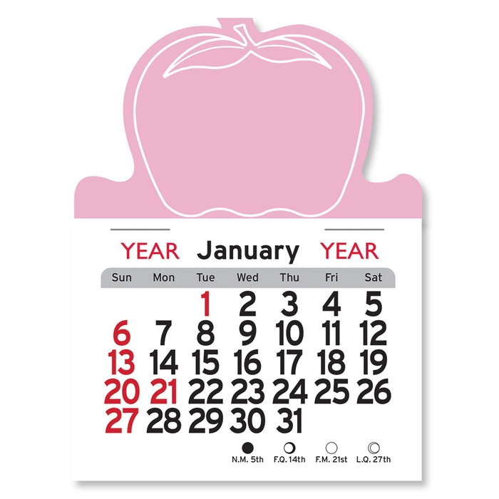 Adhesive Peel-N-Stick Apple Shape 2026 Calendars