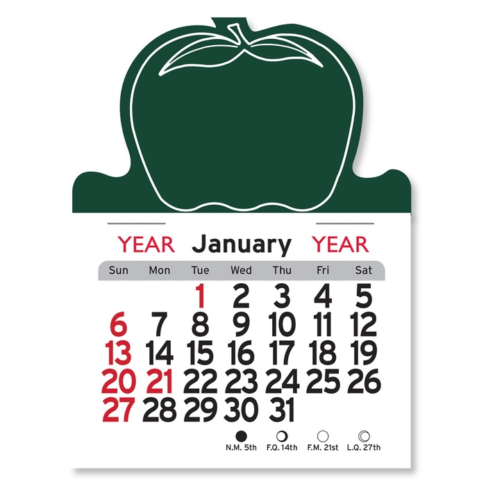 Adhesive Peel-N-Stick Apple Shape 2026 Calendars