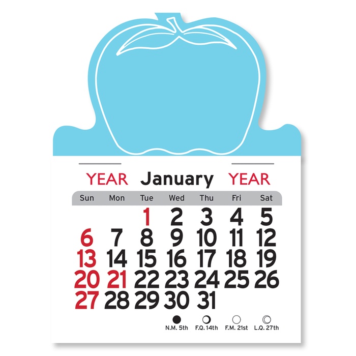 Adhesive Peel-N-Stick Apple Shape 2026 Calendars