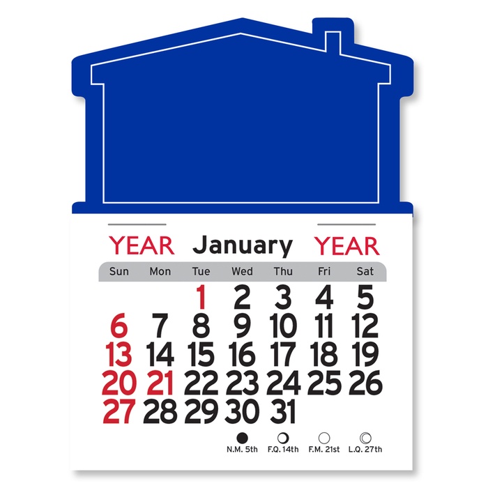 Adhesive Peel-N-Stick House Shape 2026 Calendars