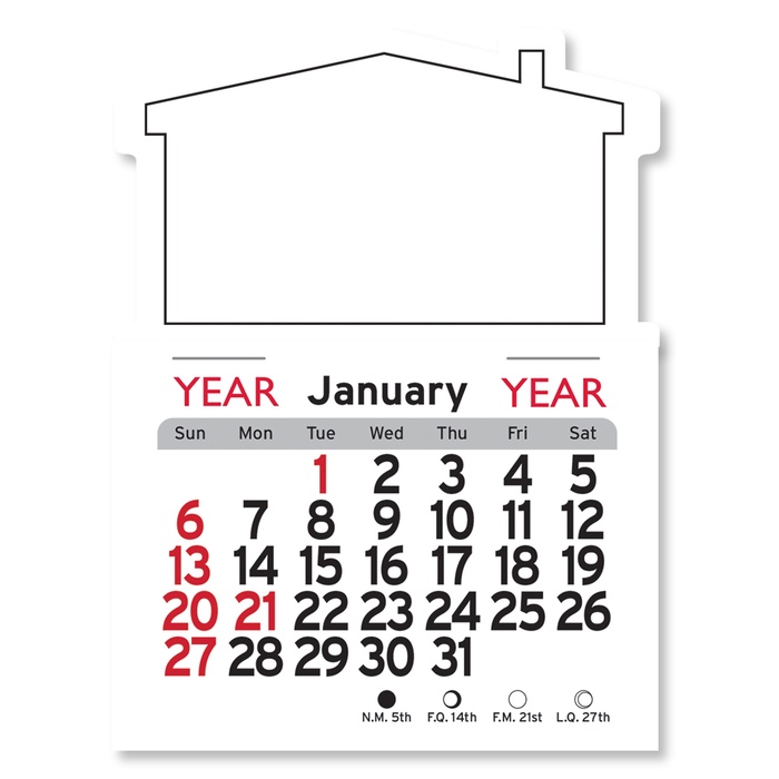 Adhesive Peel-N-Stick House Shape 2026 Calendars