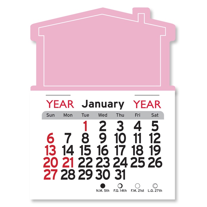 Adhesive Peel-N-Stick House Shape 2026 Calendars