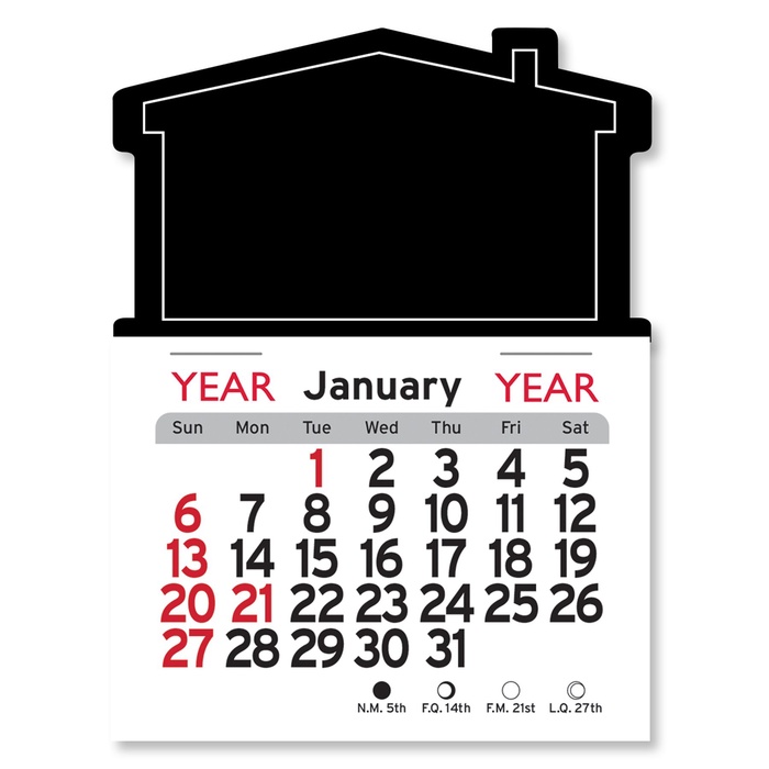 Adhesive Peel-N-Stick House Shape 2026 Calendars