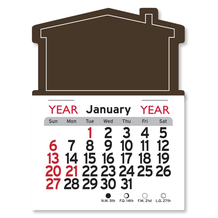 Adhesive Peel-N-Stick House Shape 2026 Calendars