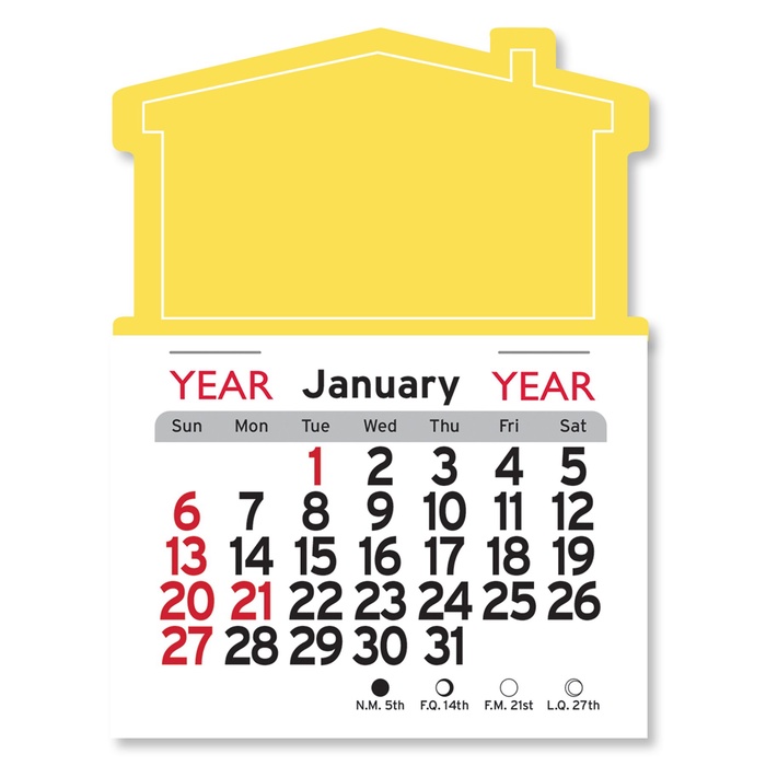 Adhesive Peel-N-Stick House Shape 2026 Calendars