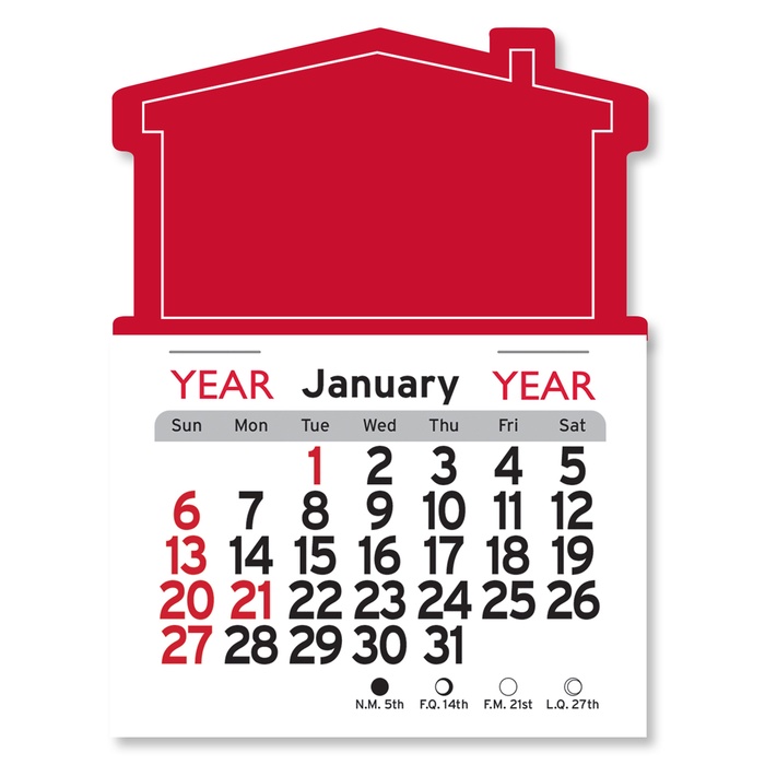 Adhesive Peel-N-Stick House Shape 2026 Calendars