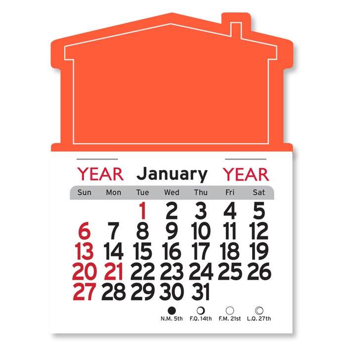 Adhesive Peel-N-Stick House Shape 2026 Calendars