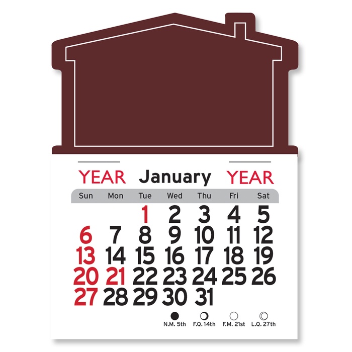 Adhesive Peel-N-Stick House Shape 2026 Calendars