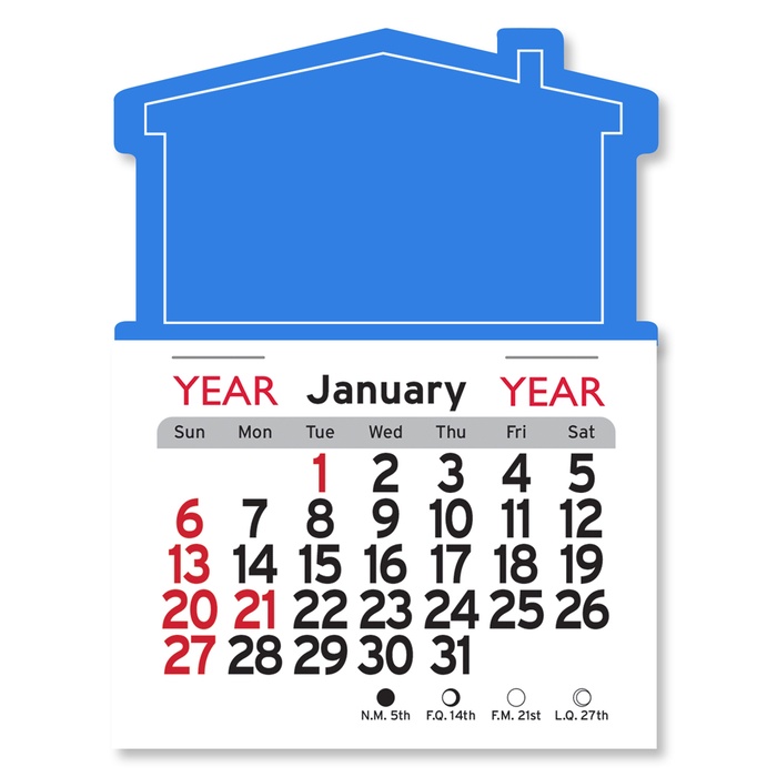 Adhesive Peel-N-Stick House Shape 2026 Calendars