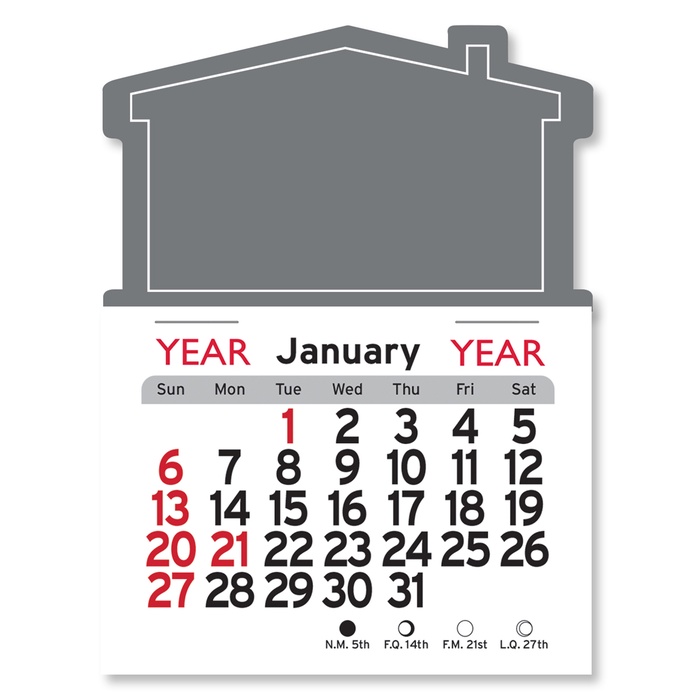 Adhesive Peel-N-Stick House Shape 2026 Calendars