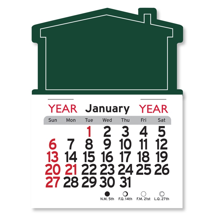 Adhesive Peel-N-Stick House Shape 2026 Calendars